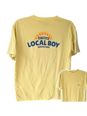 Local Boy Outfitters Graphic Pocket T-Shirt Mens M Yellow Get Twisted 22x27